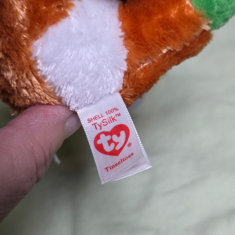 Ty Silk Beanie Baby Tinseltoes Reindeer‎ Plush Stuffed Animal - Picture 6 of 6